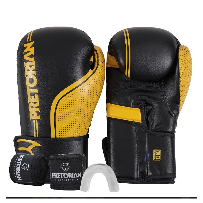 LUVA BOXE/MUAY THAI FIRST FX1 UNIS PRETORIAN CONJUNTO