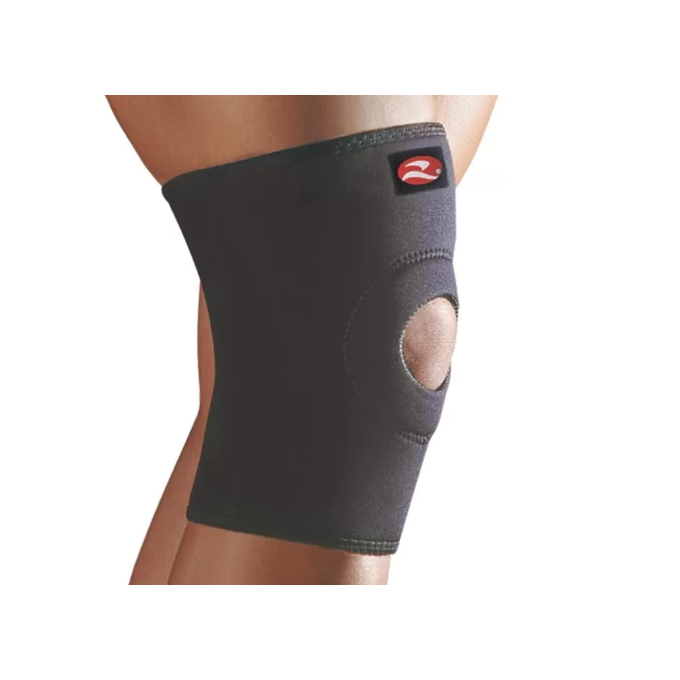 Joelheira Realtex Neoprene com Orifício e Reforço Preto - 710