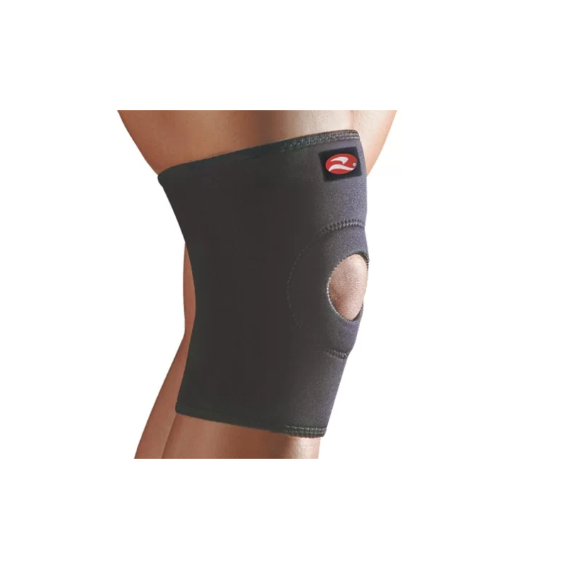 Joelheira Realtex Neoprene com Orifício e Reforço Preto - 710