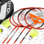Kit Badminton Vollo 4 Raquetes 3 Petecas e Rede VB004