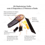 Kit Badminton Vollo 4 Raquetes 3 Petecas e Rede VB004