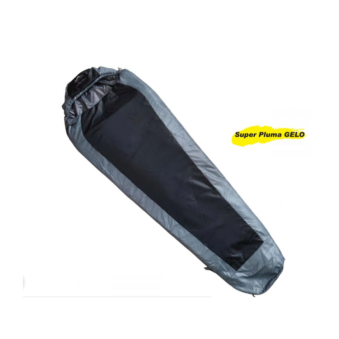 Saco de Dormir Trilhas e Rumos Super Pluma Gelo Preto Cinza
