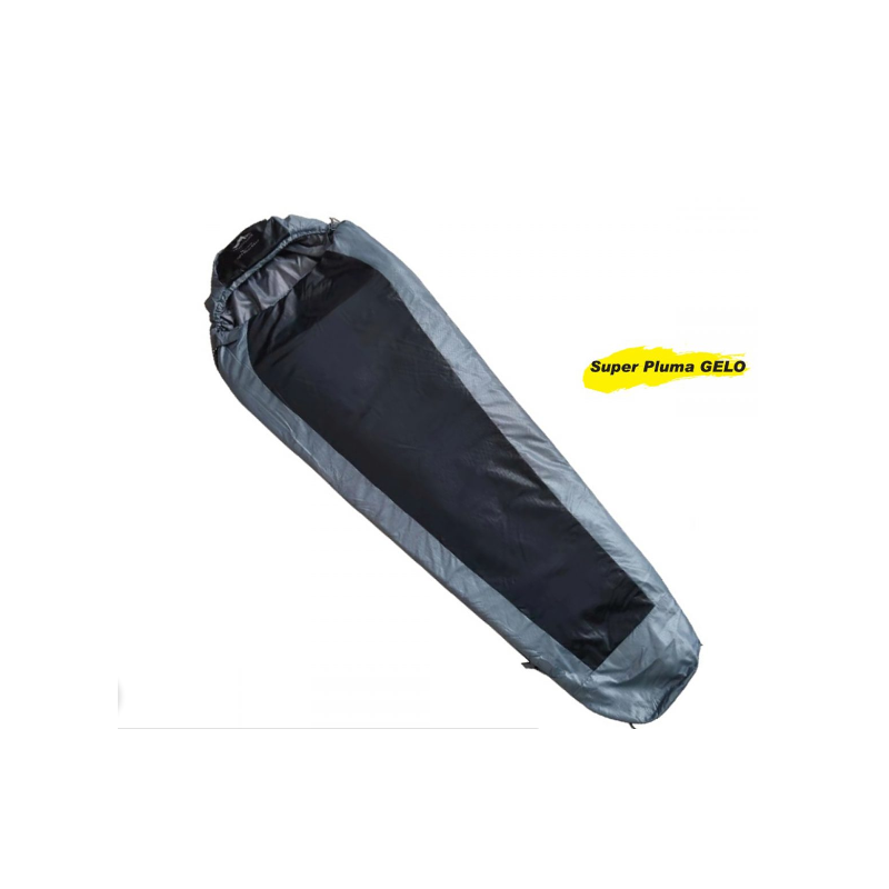 Saco de Dormir Trilhas e Rumos Super Pluma Gelo Preto Cinza